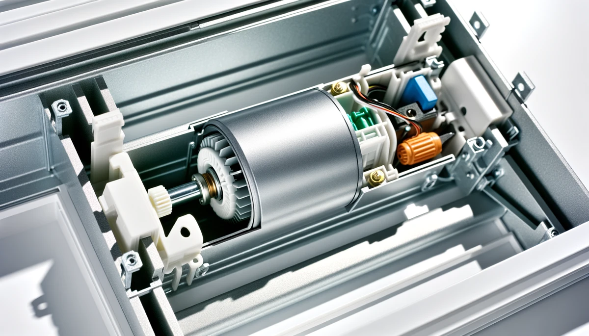 Détail technique volet roulant solaire somfy - mécanisme et composants