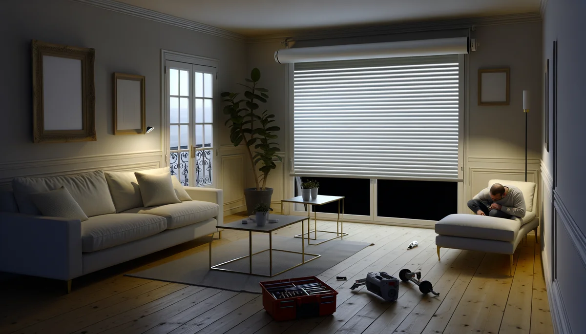 Volet roulant bloque en position fermee dans un appartement a Alfortville