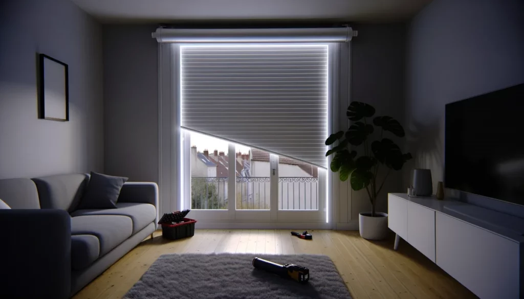 Volet roulant bloque en position fermee dans un appartement a Nogent-sur-Marne