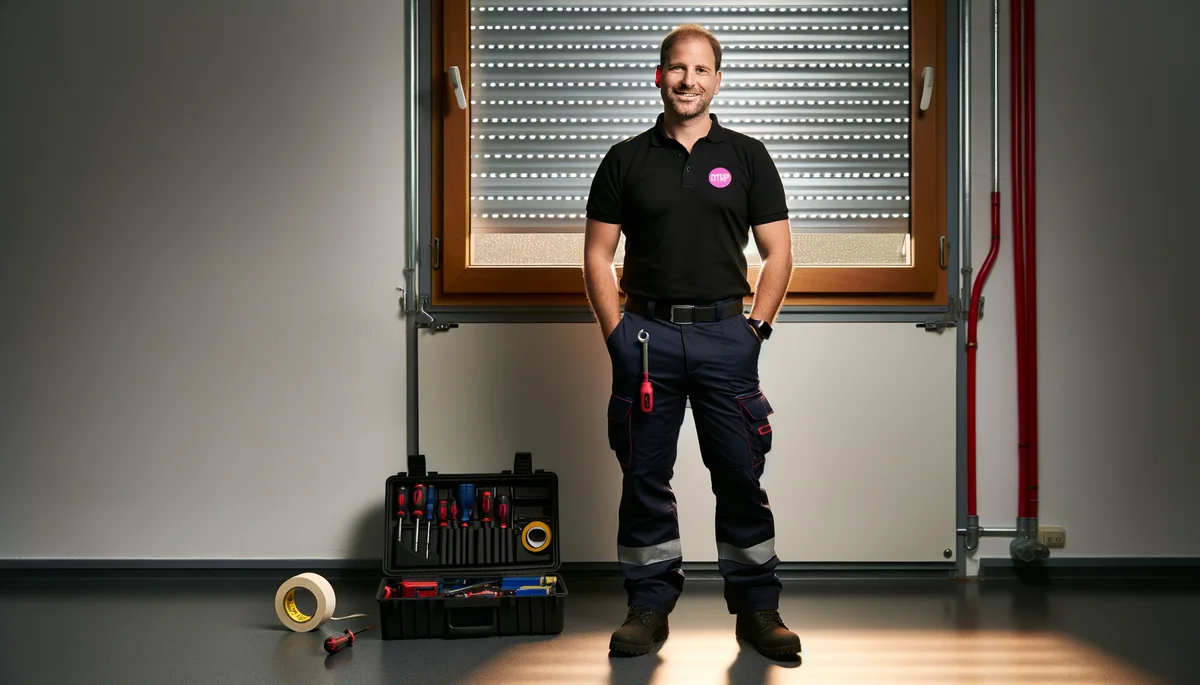 Reparateur RVR souriant apres intervention volet roulant a Villejuif