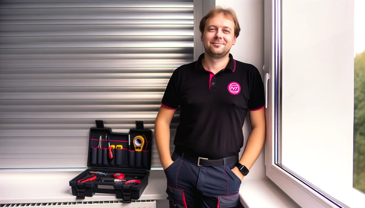 Reparateur RVR souriant apres intervention volet roulant a Vincennes